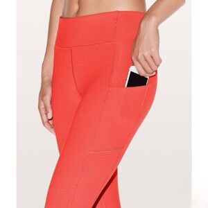 Lululemon Speed Up Crop 21" Red Orange Sz 4